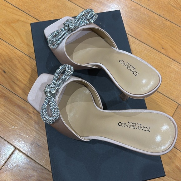 Tony Bianco Franki Sandal in Nude Satin, Size 6.5 - Picture 8 of 9